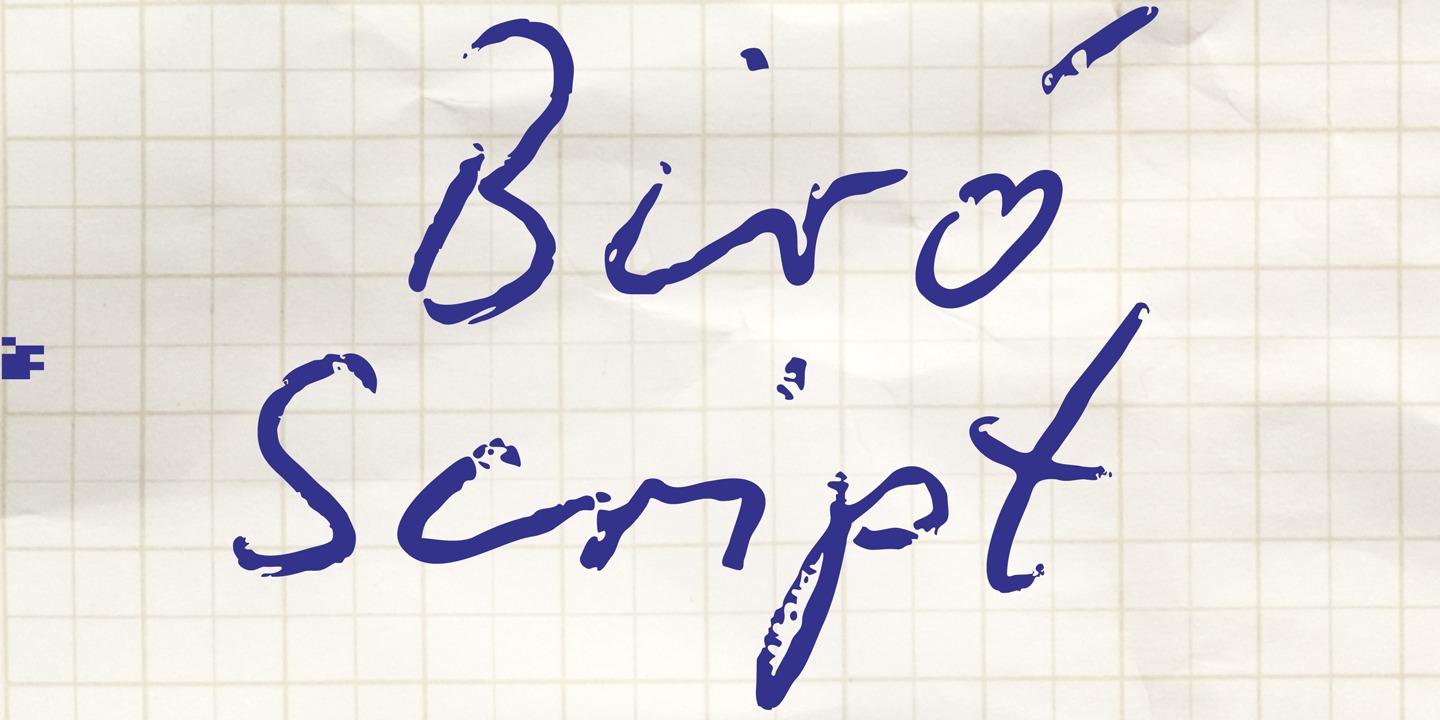 Example font Biro Script Plus #1